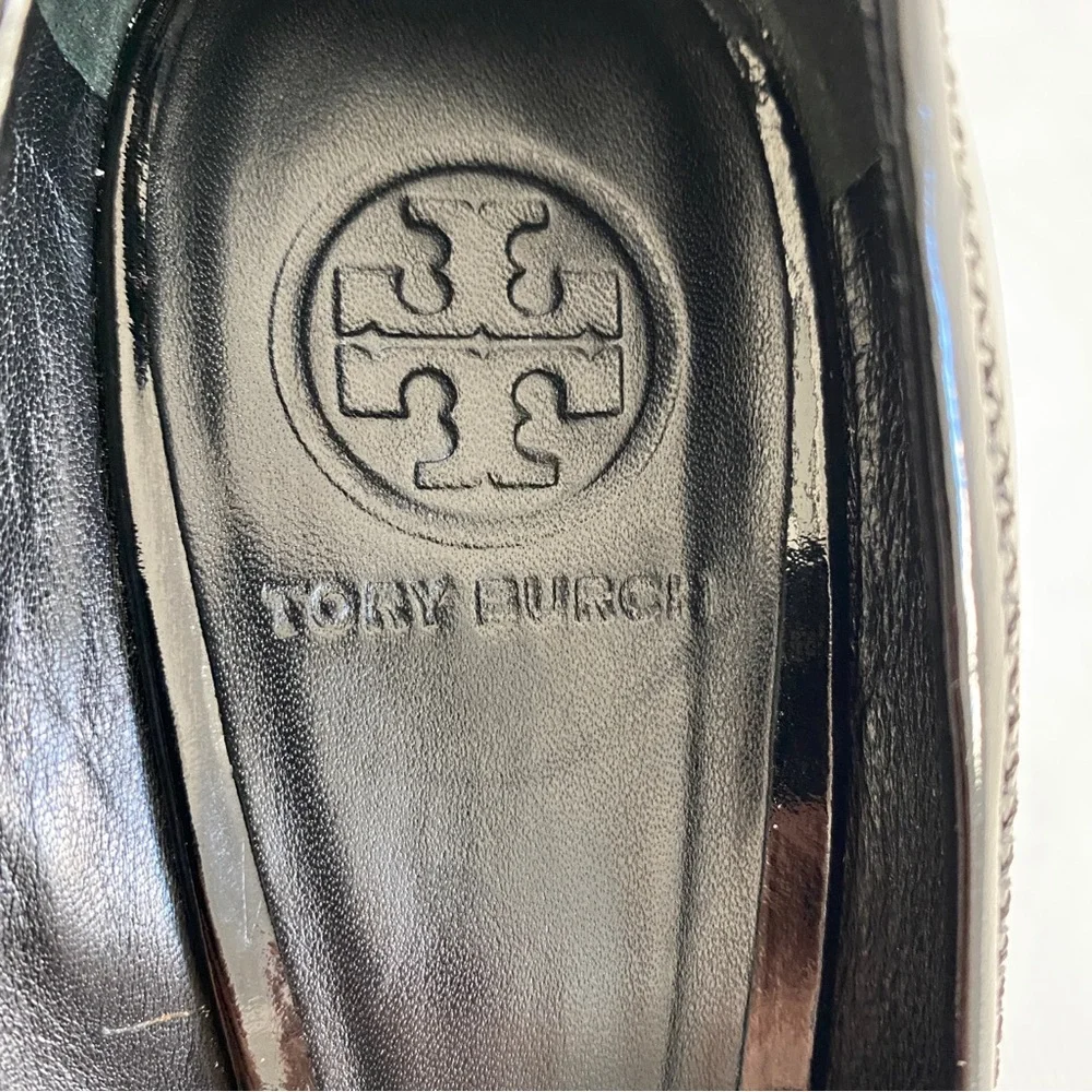 Tory Burch Black patent leather wedge Pumps